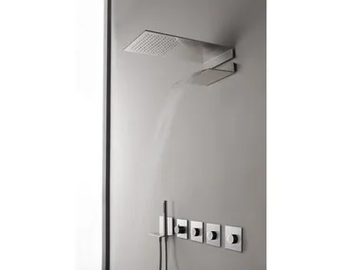 3.6 - 5 hole stainless steel shower set with hand shower by Rubinetterie Treemme - view 2